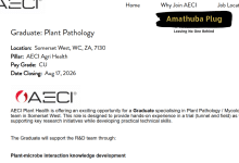 Graduate Plant Pathology Job in Somerset West: AECI Plant Health Is Hiring a Science Graduate for 2026